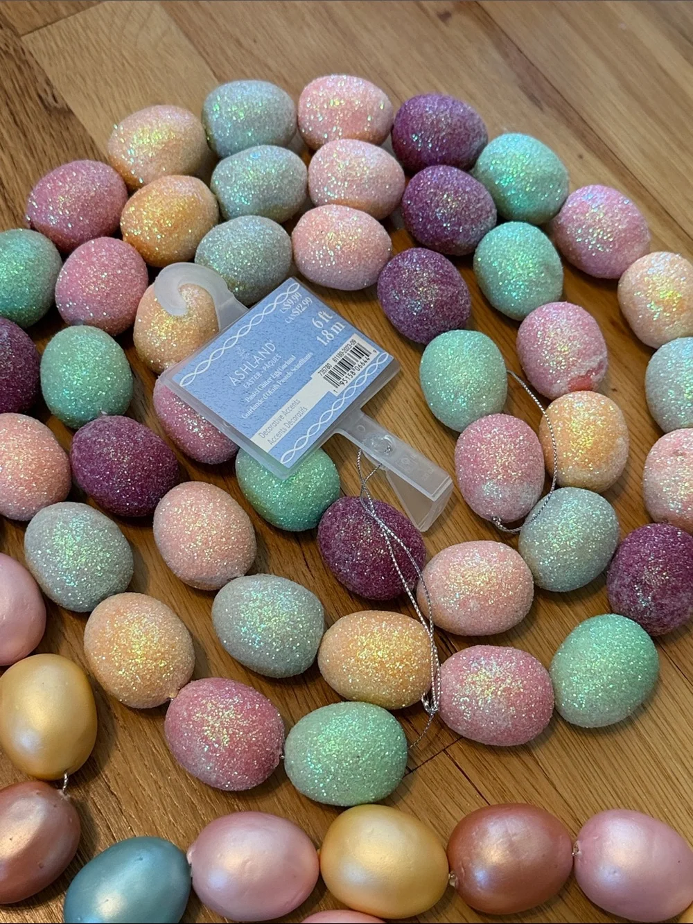 NWT Bundle of 11 Pearlized Easter Egg Garlands - 66ft Total 🐣 🌼